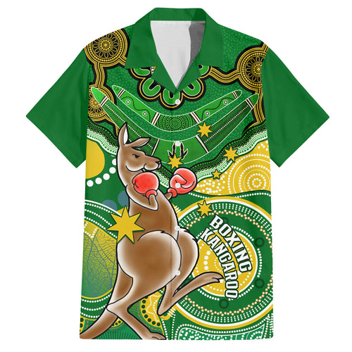 personalised-australia-boxing-kangaroo-family-matching-long-sleeve-bodycon-dress-and-hawaiian-shirt-aussie-indigenous-art-mix-national-color