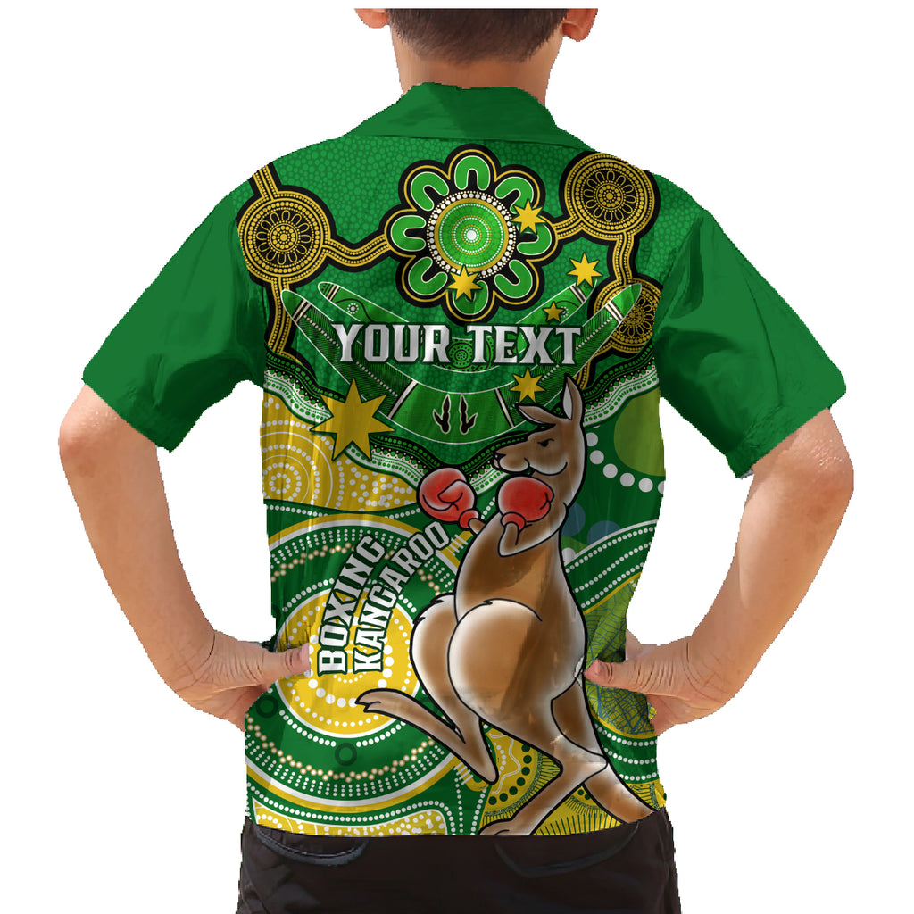 personalised-australia-boxing-kangaroo-family-matching-mermaid-dress-and-hawaiian-shirt-aussie-indigenous-art-mix-national-color