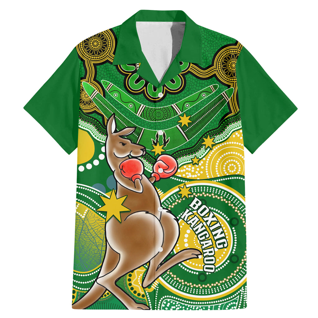 personalised-australia-boxing-kangaroo-family-matching-mermaid-dress-and-hawaiian-shirt-aussie-indigenous-art-mix-national-color