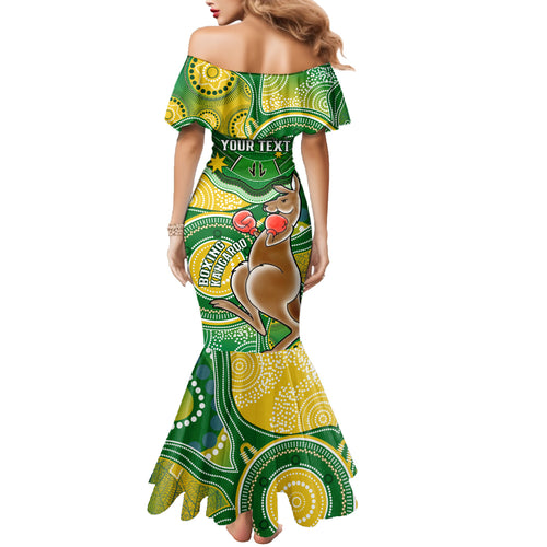 personalised-australia-boxing-kangaroo-family-matching-mermaid-dress-and-hawaiian-shirt-aussie-indigenous-art-mix-national-color