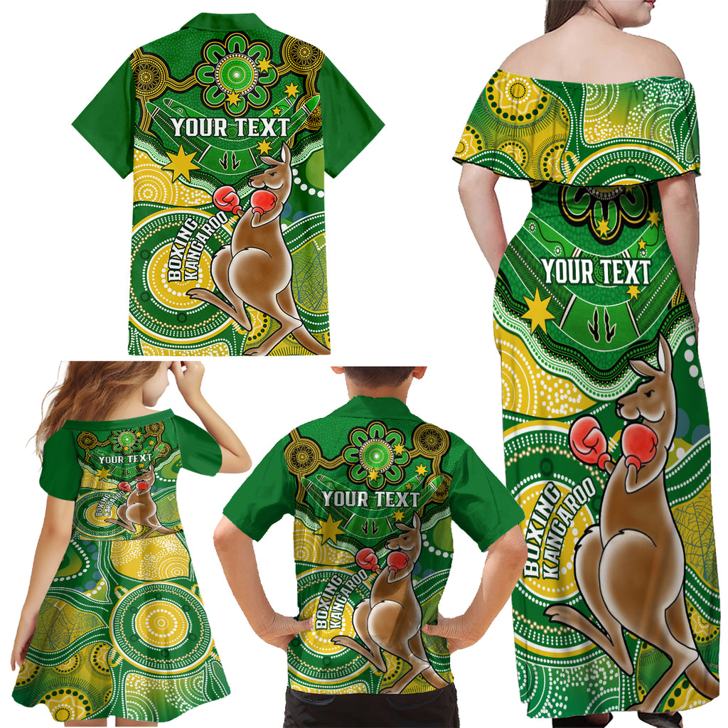 personalised-australia-boxing-kangaroo-family-matching-off-shoulder-maxi-dress-and-hawaiian-shirt-aussie-indigenous-art-mix-national-color