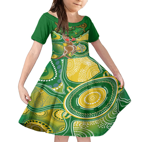 personalised-australia-boxing-kangaroo-family-matching-off-shoulder-short-dress-and-hawaiian-shirt-aussie-indigenous-art-mix-national-color