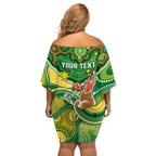 personalised-australia-boxing-kangaroo-family-matching-off-shoulder-short-dress-and-hawaiian-shirt-aussie-indigenous-art-mix-national-color