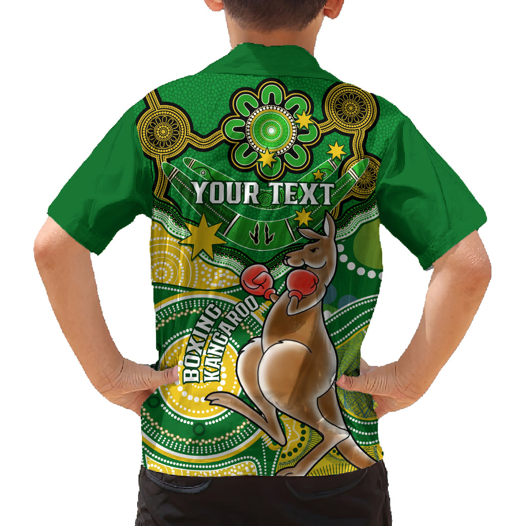 personalised-australia-boxing-kangaroo-family-matching-puletasi-dress-and-hawaiian-shirt-aussie-indigenous-art-mix-national-color