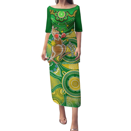 personalised-australia-boxing-kangaroo-family-matching-puletasi-dress-and-hawaiian-shirt-aussie-indigenous-art-mix-national-color