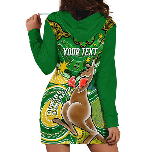 personalised-australia-boxing-kangaroo-hoodie-dress-aussie-indigenous-art-mix-national-color