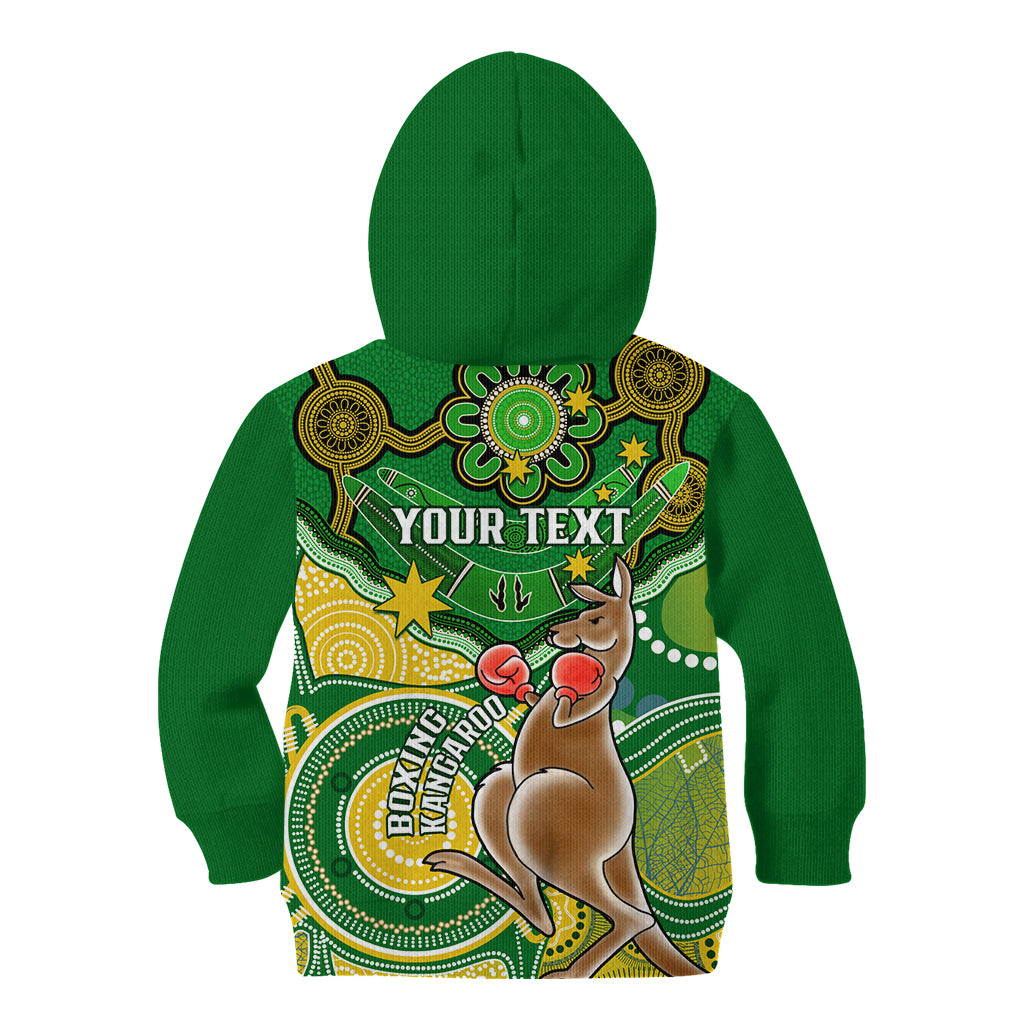 personalised-australia-boxing-kangaroo-kid-hoodie-aussie-indigenous-art-mix-national-color