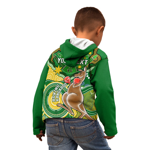personalised-australia-boxing-kangaroo-kid-hoodie-aussie-indigenous-art-mix-national-color