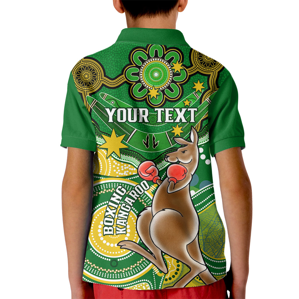 personalised-australia-boxing-kangaroo-kid-polo-shirt-aussie-indigenous-art-mix-national-color