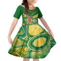 personalised-australia-boxing-kangaroo-kid-short-sleeve-dress-aussie-indigenous-art-mix-national-color