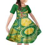 personalised-australia-boxing-kangaroo-kid-short-sleeve-dress-aussie-indigenous-art-mix-national-color