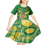 personalised-australia-boxing-kangaroo-kid-short-sleeve-dress-aussie-indigenous-art-mix-national-color