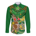 personalised-australia-boxing-kangaroo-long-sleeve-button-shirt-aussie-indigenous-art-mix-national-color