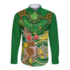 personalised-australia-boxing-kangaroo-long-sleeve-button-shirt-aussie-indigenous-art-mix-national-color