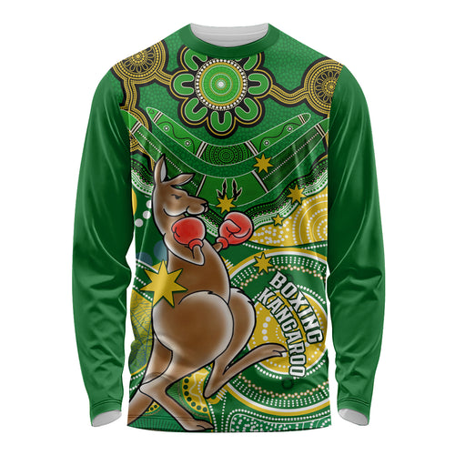 personalised-australia-boxing-kangaroo-long-sleeve-shirt-aussie-indigenous-art-mix-national-color