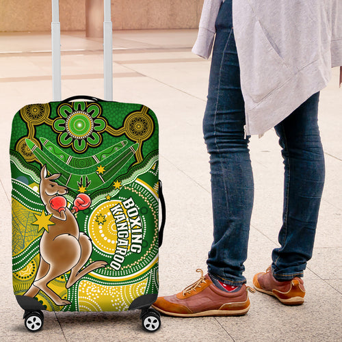personalised-australia-boxing-kangaroo-luggage-cover-aussie-indigenous-art-mix-national-color