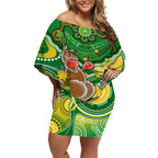 personalised-australia-boxing-kangaroo-off-shoulder-short-dress-aussie-indigenous-art-mix-national-color