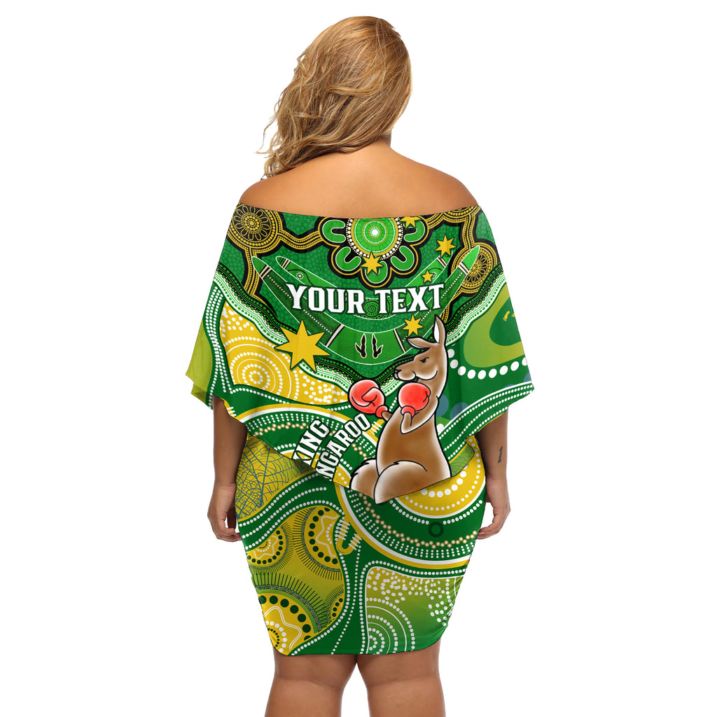 personalised-australia-boxing-kangaroo-off-shoulder-short-dress-aussie-indigenous-art-mix-national-color