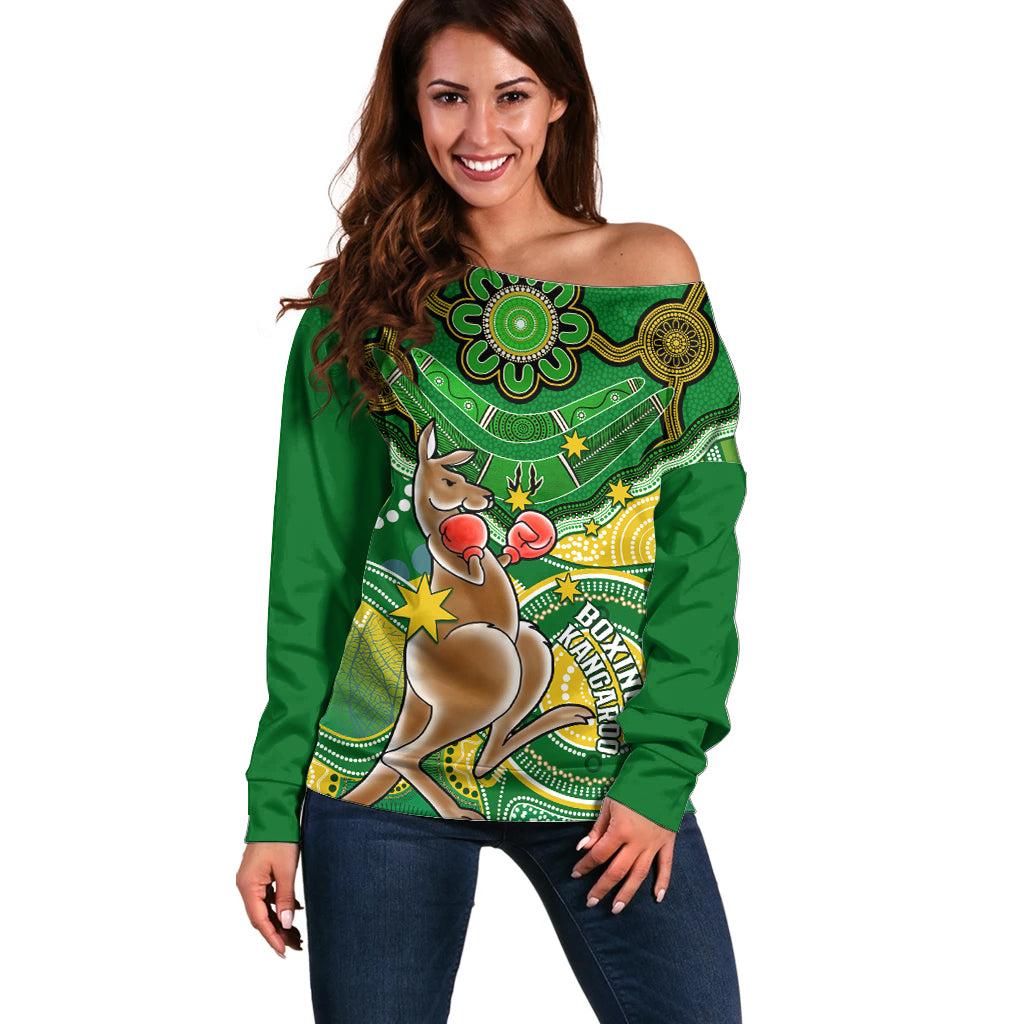 personalised-australia-boxing-kangaroo-off-shoulder-sweater-aussie-indigenous-art-mix-national-color