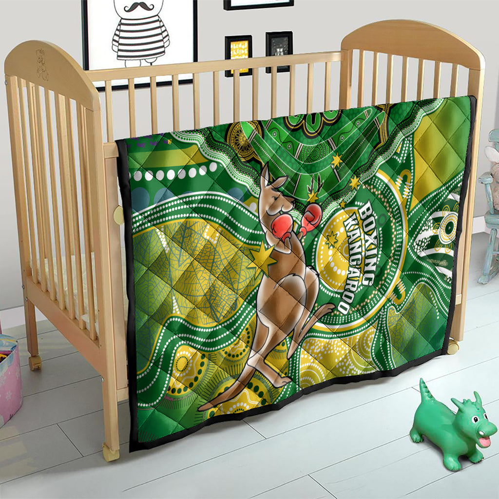 personalised-australia-boxing-kangaroo-quilt-aussie-indigenous-art-mix-national-color