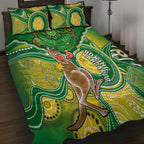personalised-australia-boxing-kangaroo-quilt-bed-set-aussie-indigenous-art-mix-national-color