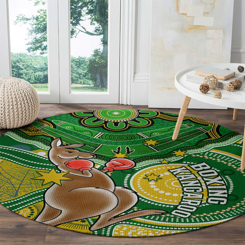 personalised-australia-boxing-kangaroo-round-carpet-aussie-indigenous-art-mix-national-color
