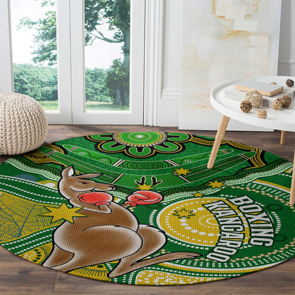 personalised-australia-boxing-kangaroo-round-carpet-aussie-indigenous-art-mix-national-color