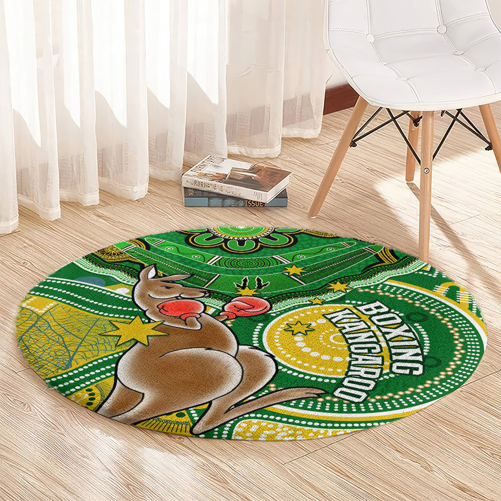 personalised-australia-boxing-kangaroo-round-carpet-aussie-indigenous-art-mix-national-color