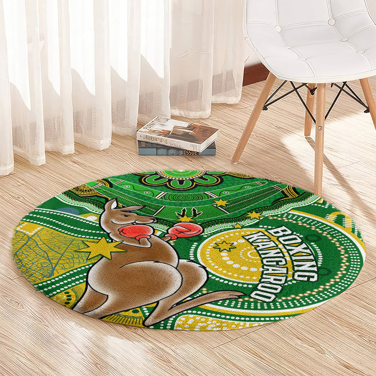 personalised-australia-boxing-kangaroo-round-carpet-aussie-indigenous-art-mix-national-color