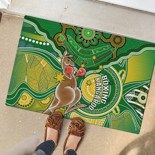 personalised-australia-boxing-kangaroo-rubber-doormat-aussie-indigenous-art-mix-national-color