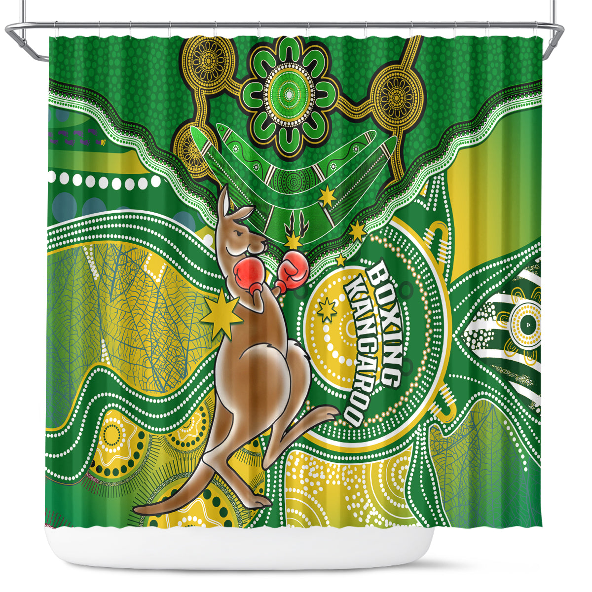 personalised-australia-boxing-kangaroo-shower-curtain-aussie-indigenous-art-mix-national-color