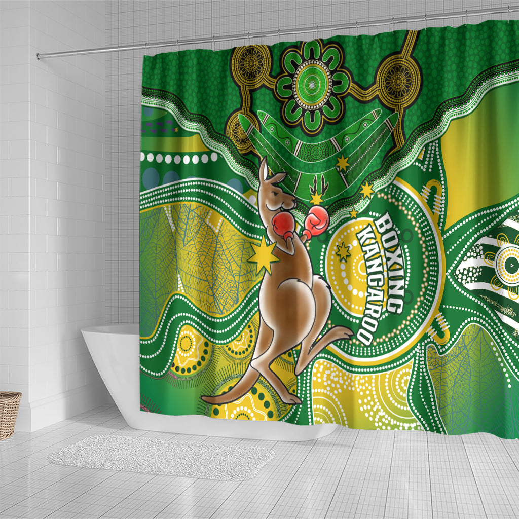 personalised-australia-boxing-kangaroo-shower-curtain-aussie-indigenous-art-mix-national-color