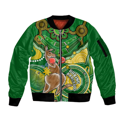 personalised-australia-boxing-kangaroo-sleeve-zip-bomber-jacket-aussie-indigenous-art-mix-national-color