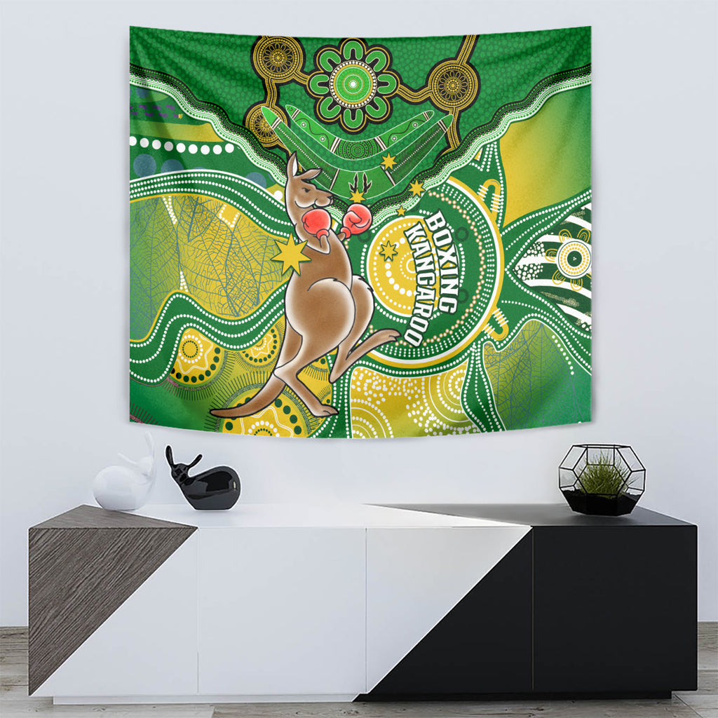 personalised-australia-boxing-kangaroo-tapestry-aussie-indigenous-art-mix-national-color