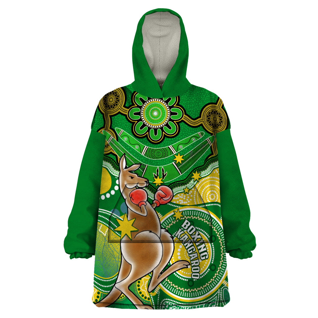 personalised-australia-boxing-kangaroo-wearable-blanket-hoodie-aussie-indigenous-art-mix-national-color