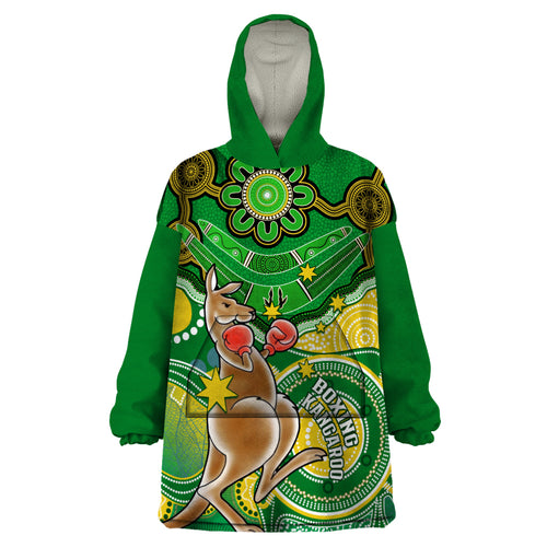 personalised-australia-boxing-kangaroo-wearable-blanket-hoodie-aussie-indigenous-art-mix-national-color