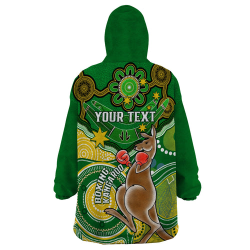 personalised-australia-boxing-kangaroo-wearable-blanket-hoodie-aussie-indigenous-art-mix-national-color