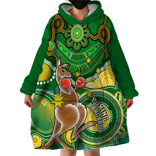 personalised-australia-boxing-kangaroo-wearable-blanket-hoodie-aussie-indigenous-art-mix-national-color