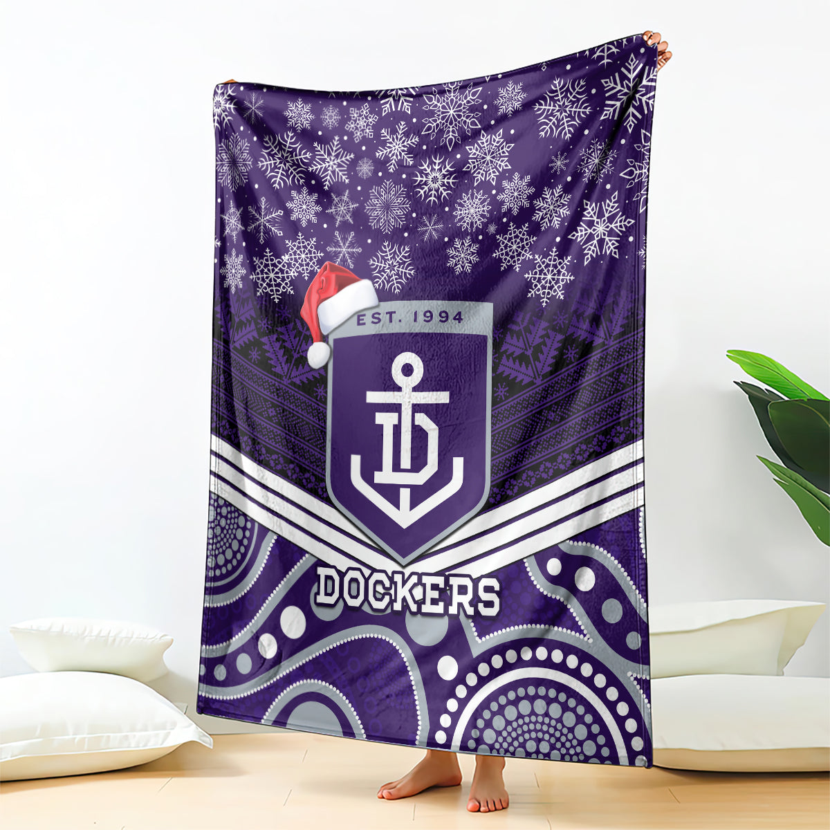 custom-dockers-football-christmas-blanket-merry-xmas-2023-mix-aboriginal-art