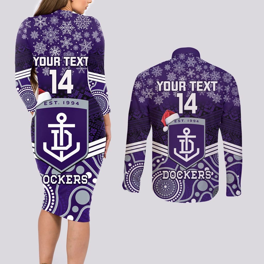 custom-dockers-football-christmas-couples-matching-long-sleeve-bodycon-dress-and-long-sleeve-button-shirt-merry-xmas-2023-mix-aboriginal-art