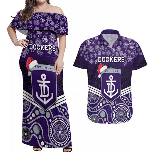 custom-dockers-football-christmas-couples-matching-off-shoulder-maxi-dress-and-hawaiian-shirt-merry-xmas-2023-mix-aboriginal-art