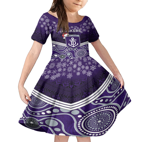 custom-dockers-football-christmas-kid-short-sleeve-dress-merry-xmas-2023-mix-aboriginal-art