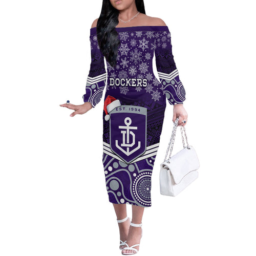 custom-dockers-football-christmas-off-the-shoulder-long-sleeve-dress-merry-xmas-2023-mix-aboriginal-art