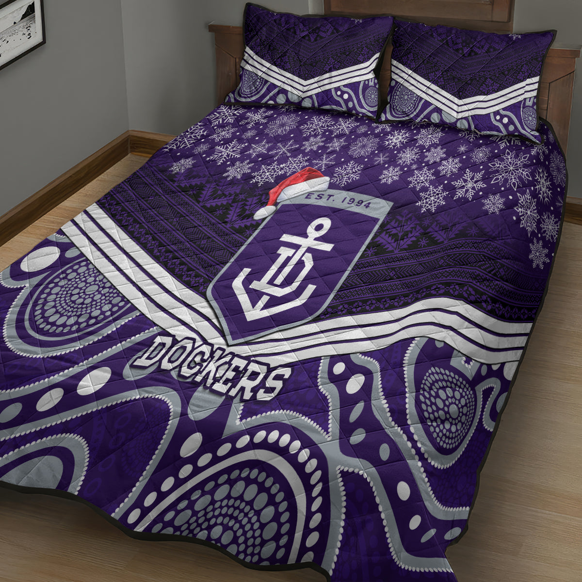 custom-dockers-football-christmas-quilt-bed-set-merry-xmas-2023-mix-aboriginal-art
