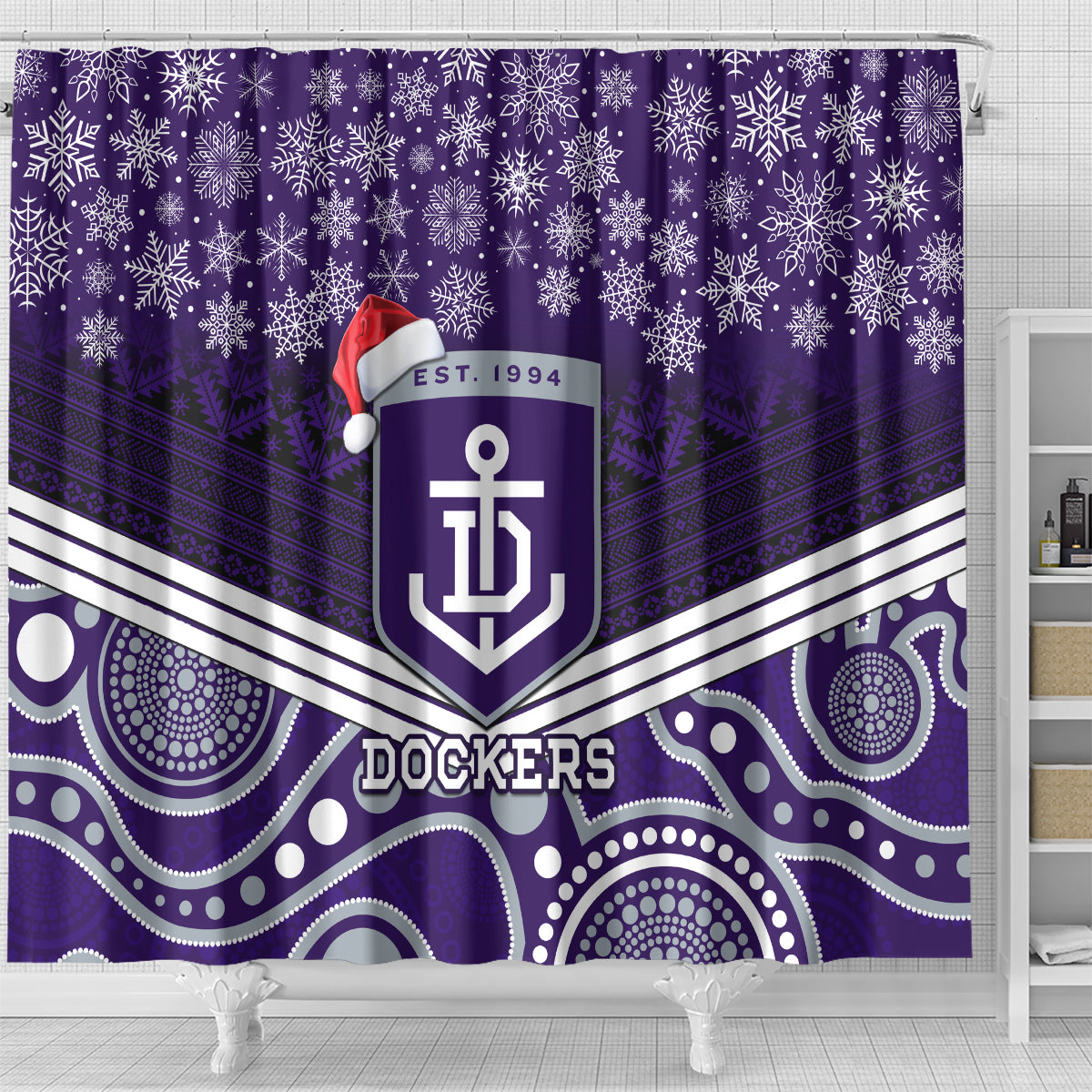 custom-dockers-football-christmas-shower-curtain-merry-xmas-2023-mix-aboriginal-art