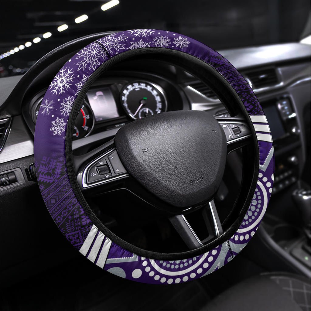 Dockers Football Christmas Steering Wheel Cover Merry Xmas 2023 Mix Aboriginal Art