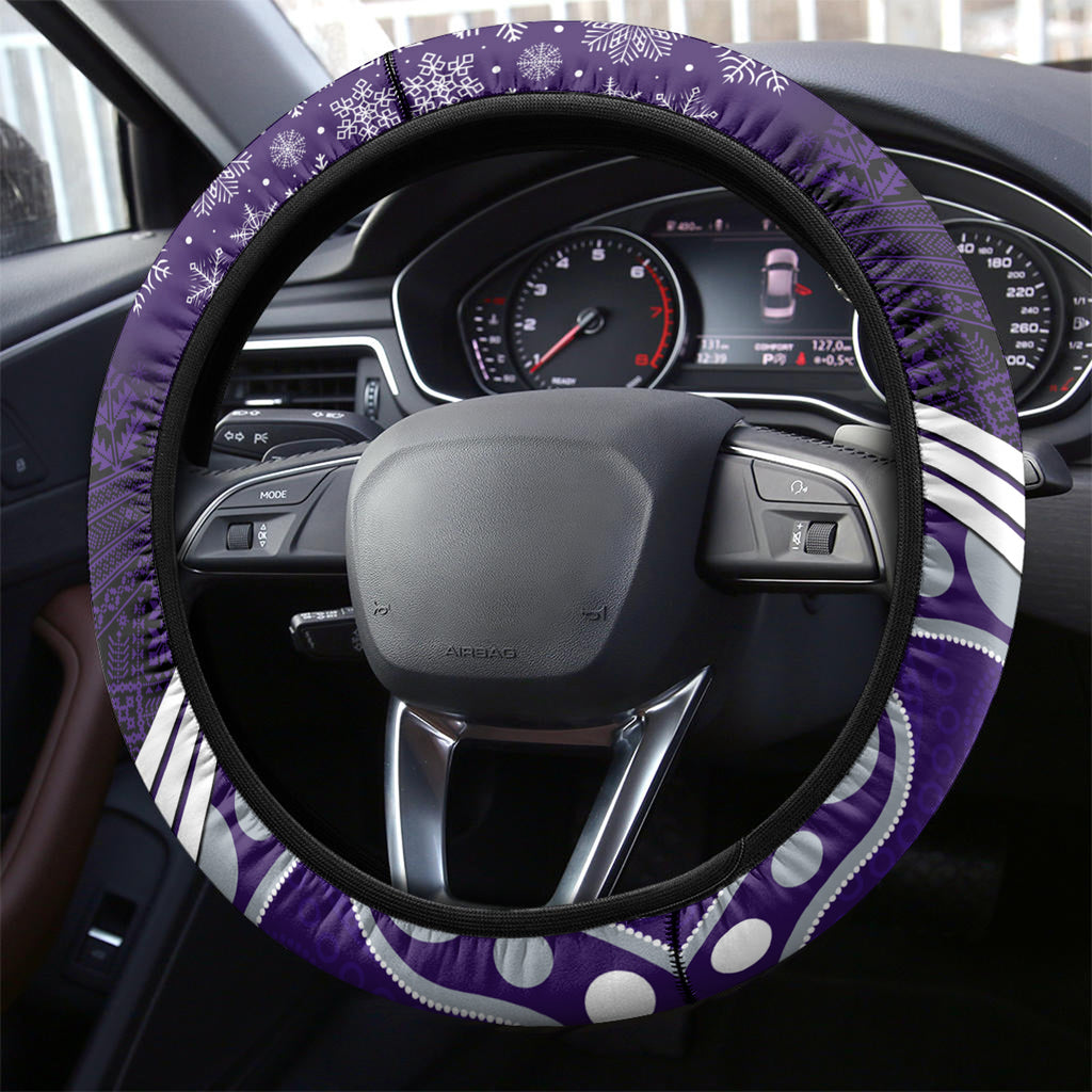 Dockers Football Christmas Steering Wheel Cover Merry Xmas 2023 Mix Aboriginal Art