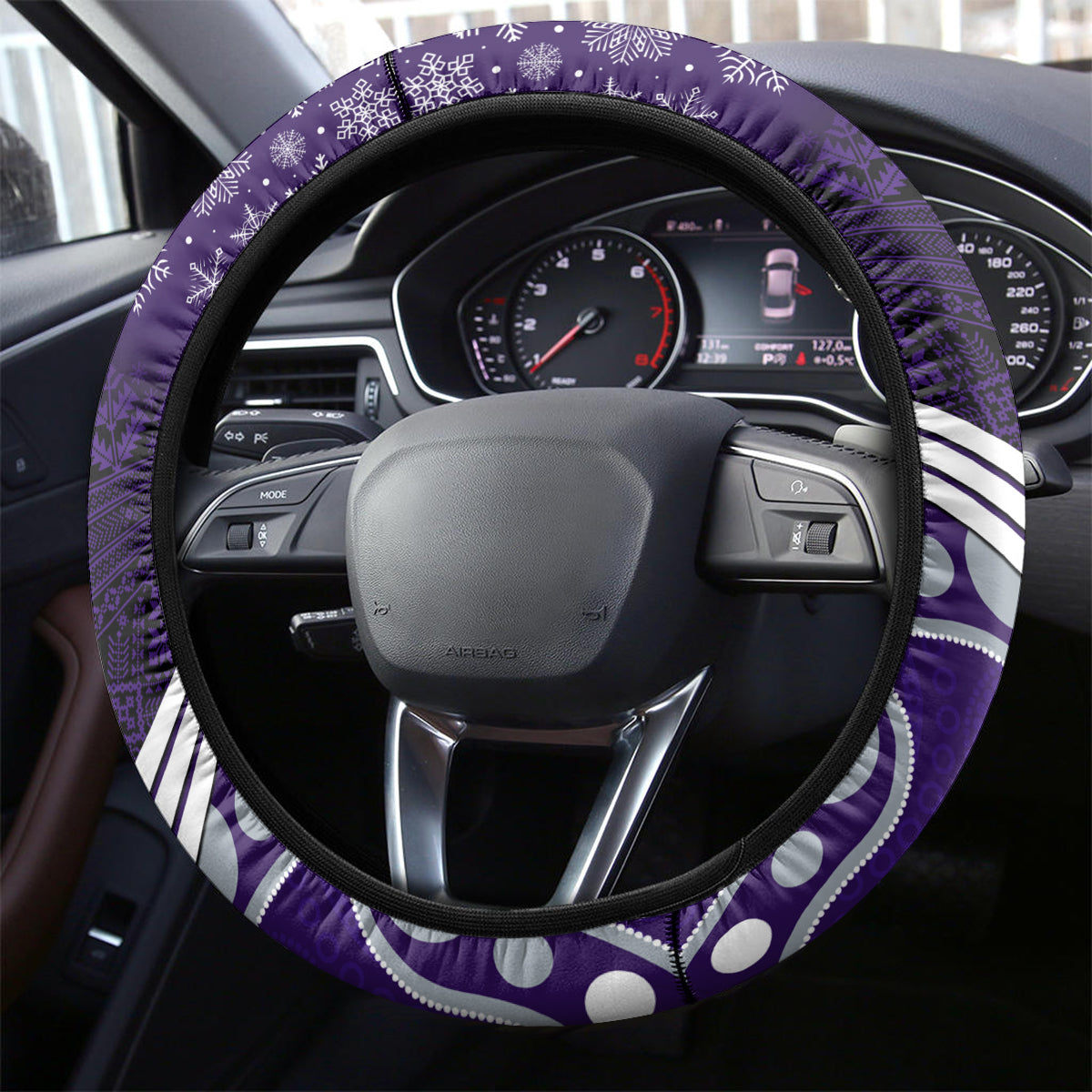 Dockers Football Christmas Steering Wheel Cover Merry Xmas 2023 Mix Aboriginal Art