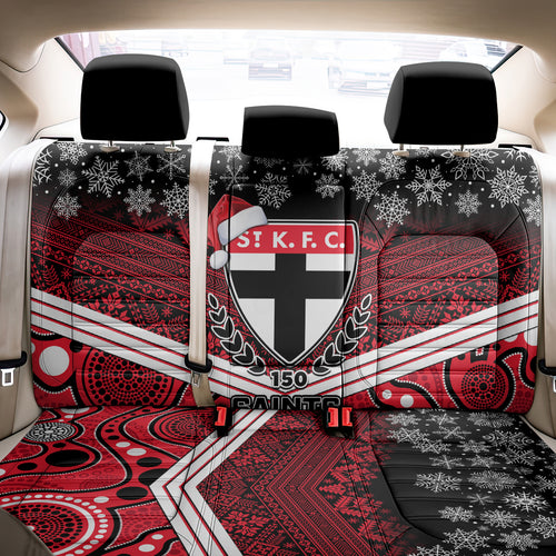 custom-st-kilda-football-christmas-back-car-seat-cover-merry-xmas-2023-mix-aboriginal-art