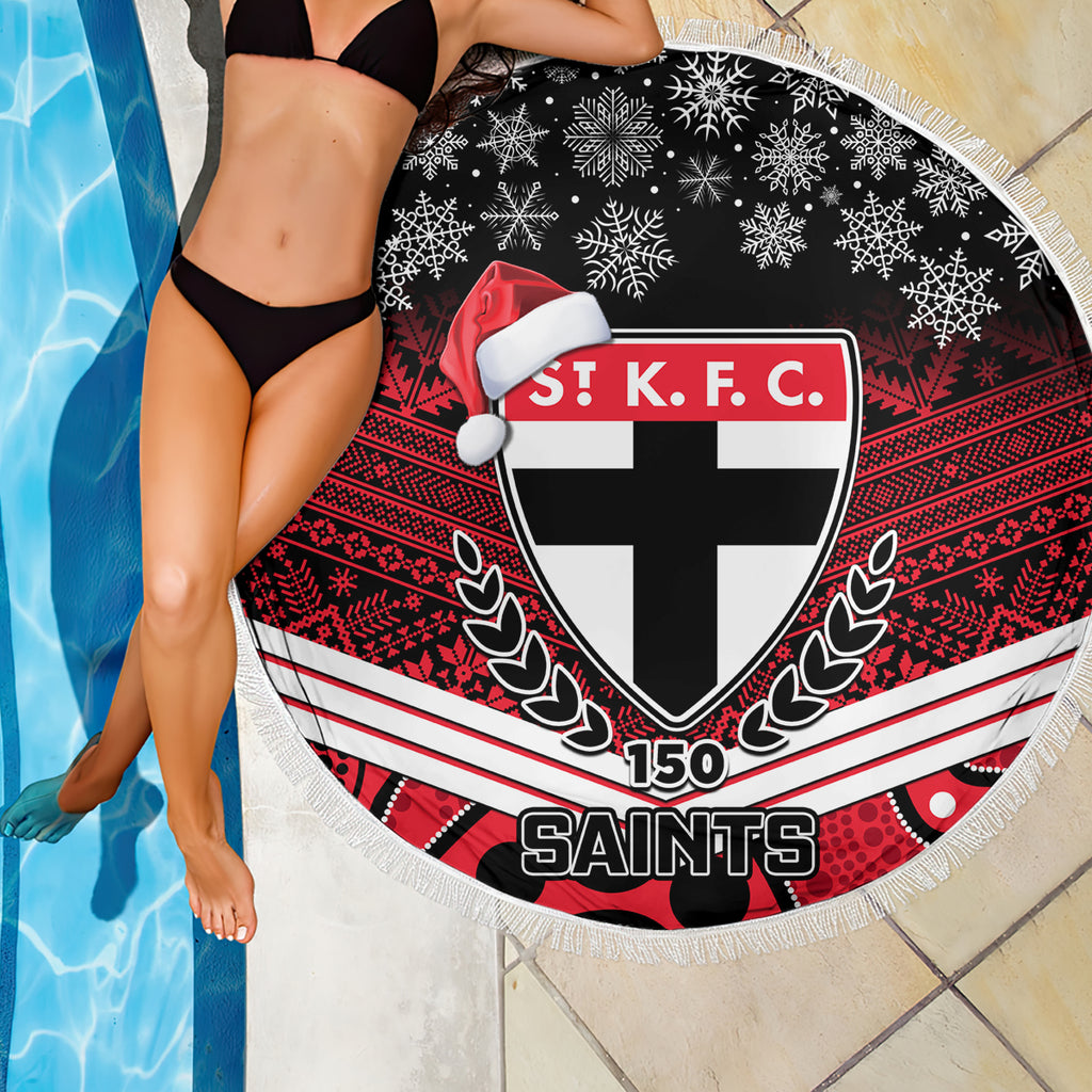 custom-st-kilda-football-christmas-beach-blanket-merry-xmas-2023-mix-aboriginal-art
